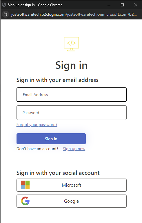 Sign in to the system Sign in